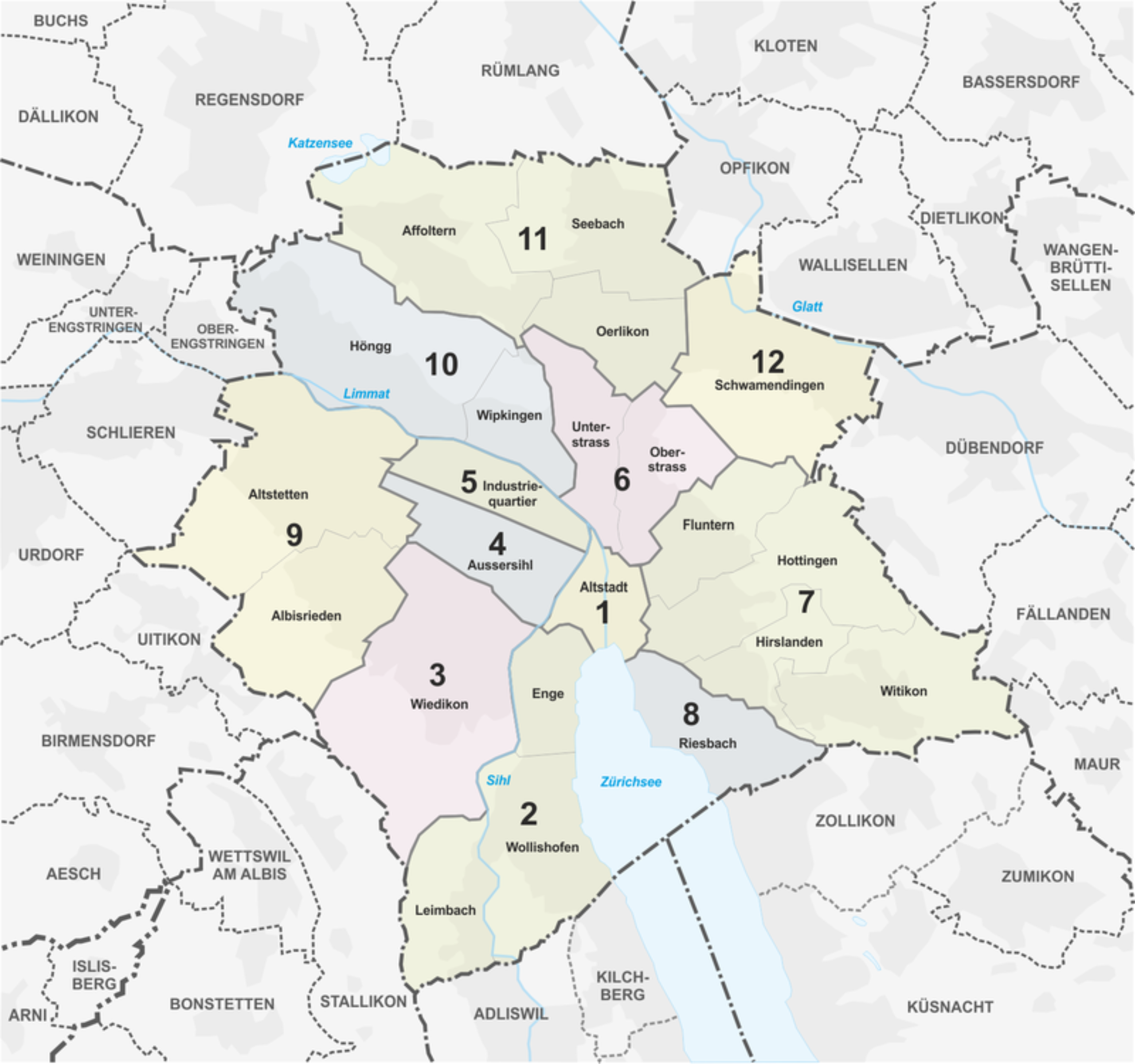 Kreise Stadt Zürich